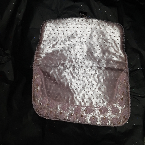 Pink Beaded Foldover Snap Clutch - Picture 2 of 6